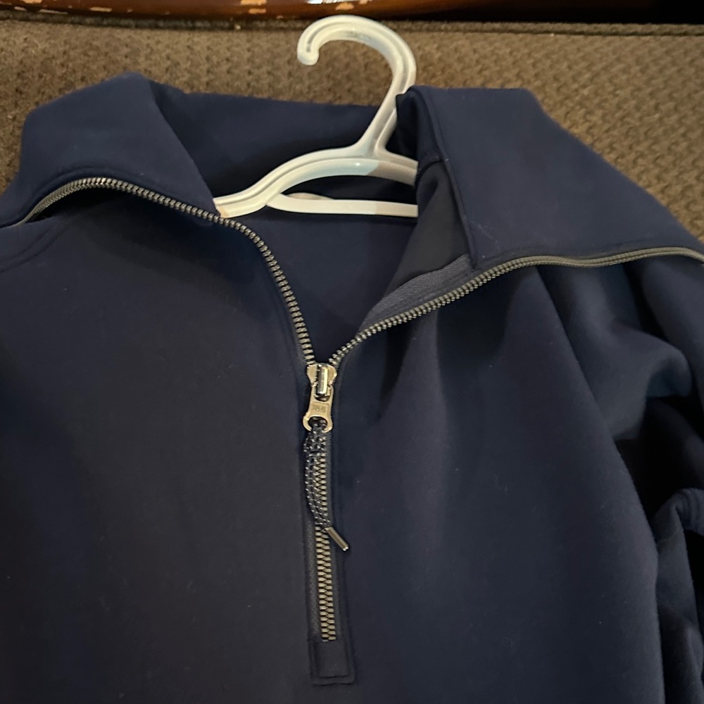 Spanx Airessentials Navy Half-Zip Sweatshirt - image 5